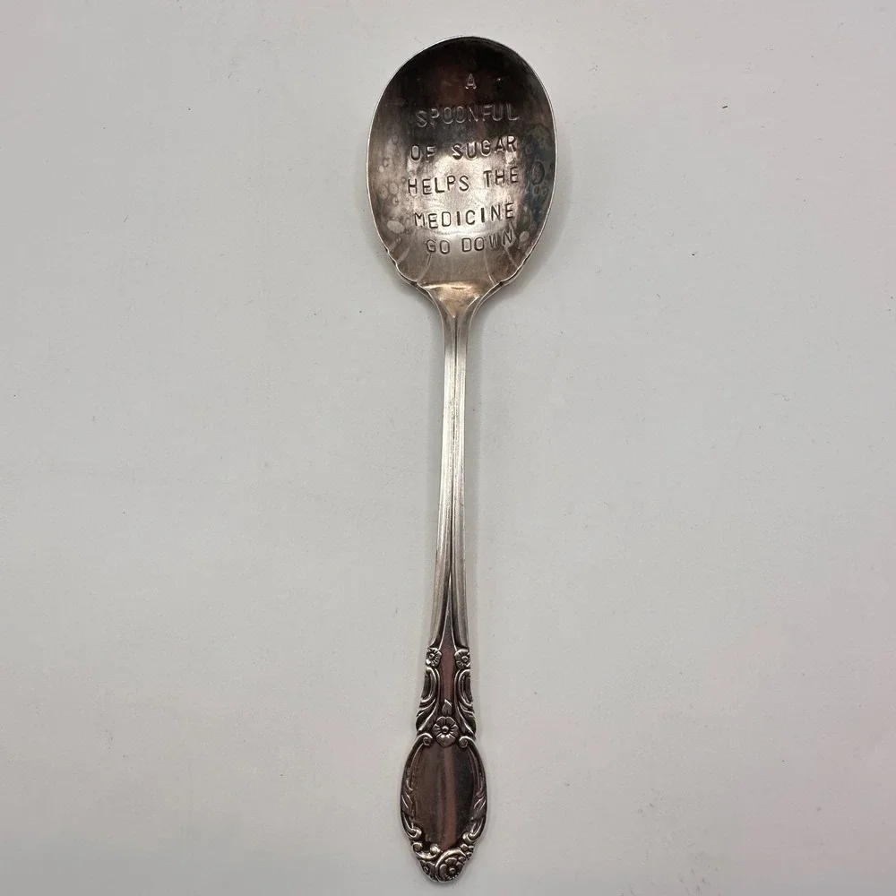 Wm‎ A Rogers Oneida Spoonful of Sugar Silver Plate Stamped Spoon Mary Poppins